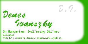 denes ivanszky business card